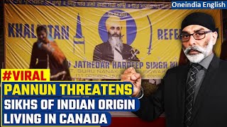 IndiaCanada Row Sikhs for Justice asks Hindus of Indian origin to leave Canada  Oneindia News [upl. by Laird]