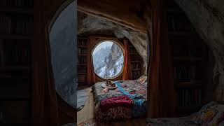 Snowfall outside warm fire inside—our cave is the perfect retreat [upl. by Ynelram]