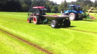 Sports Ground Drainage  Backfilling Drainage Trenches with a Shelton gravel hopper [upl. by Giuseppe39]