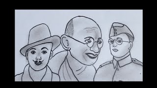 How To Draw Freedom fighter  Desh Bhakt  Drawing pancil Sketch [upl. by Landrum]