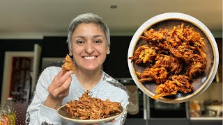 MASTERCLASS IN ONION PAKORA  How to make the crispiest best onion bhajis ever  Food with Chetna [upl. by Luy]