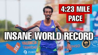 INSANE Half Marathon World Record  423 Mile Pace [upl. by Hollah]