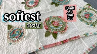 Quilt As You Go Rose Garden Quilt  Raw Edge Applique [upl. by Loris]