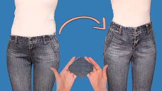 How to easily transform the low waist jeans to the high one  a sewing trick [upl. by Chilcote]