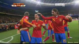 Spain 10 Portugal David Villa Goal WC2010 Highlights [upl. by Adnohsel177]