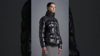 MONCLER Shiny Aneth Short Down Jacket Hooded Glossy Black Women [upl. by Carmel]