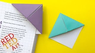 Easy Origami Bookmark Corner  How to make a Corner Bookmark DIY [upl. by Suoivatra]