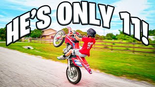 Giving An 11 Year Old My CRF150R  Braap Vlogs [upl. by Clorinde]