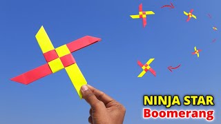 how to make Boomerang  Ninja star boomerang making  paper thrower  returnable paper plane [upl. by Cosmo]