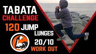 TABATA Workout Challenge  120 Jump Lunges  TABATAMANIA [upl. by Halladba64]