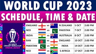 World Cup 2023 Schedule Full schedule with date time and venues [upl. by Eelak]