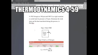 Thermodynamics 459 Nitrogen at 100 psia and 300°F in a rigid container is cooled until its pressure [upl. by Zahc495]