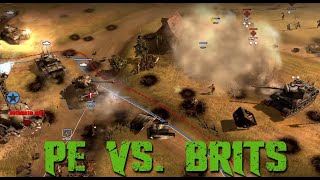 Great CoH1 game PE and Brits at war on Langres as high level players go at it [upl. by Sihonn]