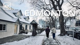 4K Walk 🇨🇦 Downtown Edmonton January 2024 🌨️ Explore Canada ASMR  エドモントン・散策 [upl. by Bleier418]