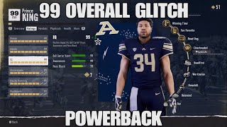 WORKING99 OVERALL GLITCH IN ROAD TO GLORY NCAA 25 POWERBACK AFTER PATCH [upl. by Haidabej]