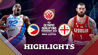 Philippines 🇵🇭 lose to Georgia 🇬🇪 but qualify for semifinals  Highlights  FIBA OQT 2024 Latvia [upl. by Yahs941]