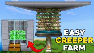 EASY 121 CREEPER FARM TUTORIAL in Minecraft Bedrock [upl. by Suirauqram935]