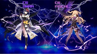 C6 KUJOU SARA  C6 FISCHL  DAMAGE COMPARISON  KEQING AGGRAVATE  Genshin Impact Indonesia [upl. by Relyc620]