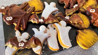 Halloween Shortbread Cookies with Jam and ChocolateHomemade cookies [upl. by Hartley]