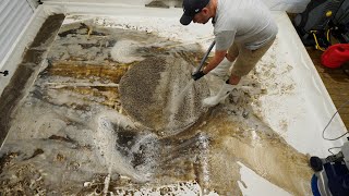 Cleaning a Flooded Rug  2 Minute Time Lapse  Satisfying Carpet Cleaning [upl. by Enneite228]