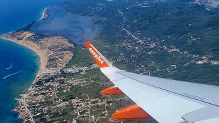 beautiful landing on the island of Corfu Greece EasyJet [upl. by Ciredor]