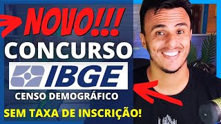 Saiu Novo Concurso IBGE 2022 Sem Taxa de Inscrição Censo demográfico [upl. by Nosilla246]