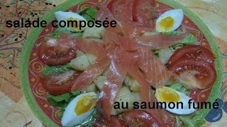 recette  salade composée au saumon fumé [upl. by Annawak449]