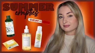 ♡ SUMMER EMPTIES  UNE MONTAGNE DE PRODUITS TERMINÉS 65 PRODUITS 🗑️ [upl. by Benson]