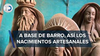 A base de barro los hermanos Rodríguez elaboran nacimientos artesanales [upl. by Divod]