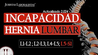 ✅ Incapacidad Permanente por HERNIA DISCAL LUMBAR Guía legal 2024 [upl. by Anyaj963]