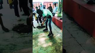 Skating shoes 🤣🤣🛼 স্কেটিং জুতা কিভাবে চালানো যায়। viralvideo funny comedy reels skatingshoes [upl. by Svend]