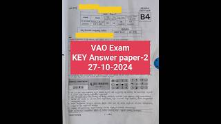 VA Paper 2 Key Answer 27102024key answer va vaexam examvillage viralvideo short [upl. by Sacram346]