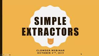 Clowder Webinar Simple Extractors [upl. by Anwahsar]