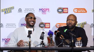 HoopsFest Carmelo Anthony and Kenny Smith Press Conference in Perth [upl. by Adelbert]