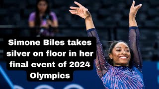 Simone Biles takes silver on floor in her final event of 2024 Olympics [upl. by Ahsercul24]