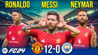 FC24 RONALDO MESSI NEYMAR  Manchester United vs Manchester City  UEFA Champions League Final [upl. by Karlow]