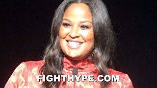 LAILA ALI PAYS RESPECT TO THE MAYWEATHER FAMILY DURING HALL OF FAME INDUCTION SPEECH [upl. by Ruhl868]