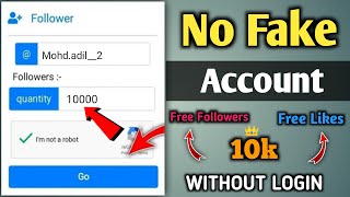 WITHOUT LOGIN get 10k Free instagram followers  followers kaise badhaye instagram par 2021 [upl. by Ailemac]