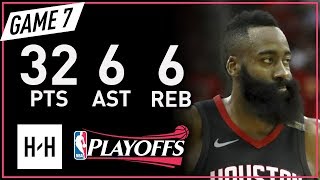 James Harden Full Game 7 Highlights vs Warriors 2018 NBA Playoffs WCF  32 Pts 6 Ast 6 Reb [upl. by Biamonte]