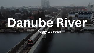 Foggy weather  Alte Donau Vienna Drone Footage [upl. by Jethro767]