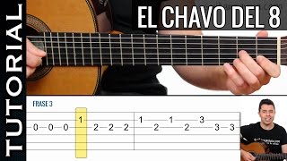 como tocar CHAVO DEL 8 en guitarra FACIL Principiantes y novatos acústica o criolla tutorial [upl. by Guinna]