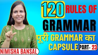 120 RULES OF GRAMMAR  NIMISHA MAM  RULES OF GRAMMAR  ENGLISH GRAMMAR  7th JULY 2021  PART 23 [upl. by Elgar]