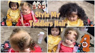 Doing My Reborn Toddlers Hair  Mya Reborns [upl. by Nosoj]