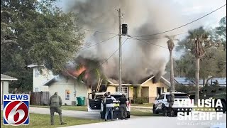 Deltona standoff ends after bullet grazes deputy’s face house catches fire [upl. by Sanburn174]