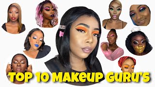 TOP 10 BLACK MAKEUP ARTISTS [upl. by Ahsyad]