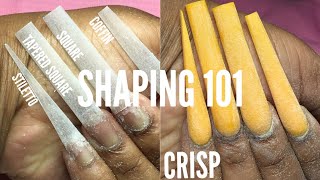 HOW TO SHAPE ACRYLIC NAILS FOR BEGINNERS  IN DEPTH THE VIDEO YOU’VE ALL BEEN WAITING FOR [upl. by Labanna551]