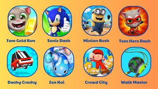 Tom Gold Run Sonic Dash Minion Rush Tom Hero Dash Crowd City Going Ball Dashy Crashy Zen Koi [upl. by Korwin]