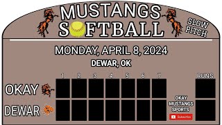 SLOWPITCH SOFTBALL OKAY vs Dewar  482024 [upl. by Aleta824]