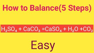 H2SO4  CaCO3 CaSO4  H2O CO2 Balanced EquationCalcium Carbonate and Sulfuric acid Balanced equ [upl. by Anead]