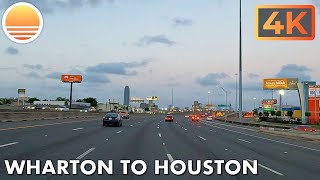 Wharton Texas to Houston Texas Sunset Drive [upl. by Treharne943]